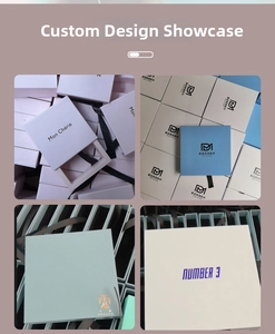Custom drawer jewelry box collection with ribbon handles and printed brand logos