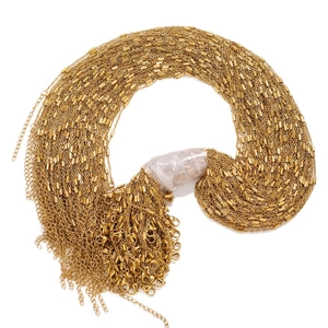 Chaînes en acier inoxydable plaqué or 18k avec fermoirs homard pour création de bijoux DIY