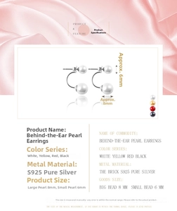 S925 silver double shell pearl earrings dimensions and technical specifications detail