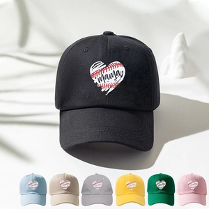 Mama Heart Baseball Cap Cotton Breathable Sun Protection Outdoor Casual Adjustable Sporty Hat For Women