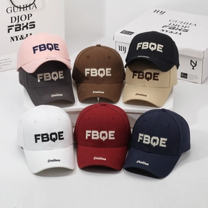 Classic curved brim baseball caps with FBQE letter embroidery in multiple colors