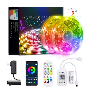 LED Strip Lights RGB 5050 Bluetooth App Control Music Sync Color Changing TV Backlight With Remote And Power Adapter