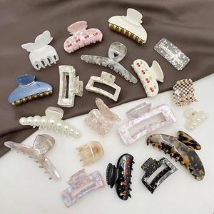 Acetate Hair Claw Clip Butterfly Flower Geometric Shark Clips Strong Hold French Style Hair Accessories For Women Girls