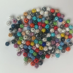 Mischung aus 8mm Ton-Discokugelperlen mit glitzernden Strasssteinen für die Schmuckherstellung