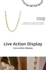 Detail of gold and silver coffee bean mariner link chain necklaces with polished finish