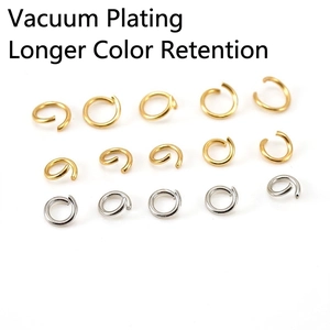Open Jump Rings Stainless Steel Vacuum Plated 18K Gold Color DIY Jewelry Findings For Bracelet Necklace Making Accessories