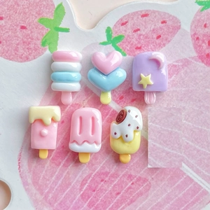 Miniature glowing resin ice cream charms in pastel colors for DIY jewelry and crafts