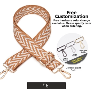 Adjustable wide herringbone bag strap showing black, silver, and gold hardware options