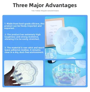 Detailed view of cat paw silicone mold for DIY resin ashtray or jewelry tray