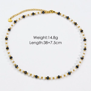 Collana artigianale con perline, pietre naturali, stella oro e catena in acciaio inox