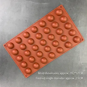 35-cavity semi-sphere silicone mold 29.2x17cm for chocolate and mousse desserts