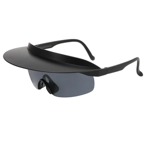 Fashionable rimless one-piece outdoor sports sunglasses for cycling with sun visor design