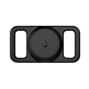 Waterproof black silicone AirTag holder for pet collars with secure dual side-slot design
