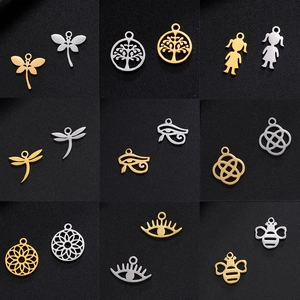 304 Stainless Steel Charms Pendants DIY Jewelry Making Tree Of Life Dragonfly Evil Eye Celtic Knot Jewelry Accessories
