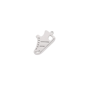 Polished silver stainless steel soccer shoe pendant with hollow design for DIY jewelry
