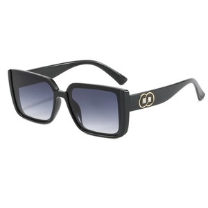 Gafas De Sol Cuadradas De Gran Tamaño Para Mujer Protección UV Lentes Degradadas Montura De Plástico Con Decoración Metal Strass