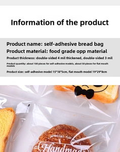 Detailed view of food-grade OPP clear self-adhesive bread bags with handmade lettering