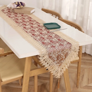 French Lace Table Runner Nordic Hollow Embroidered Long Dining Tablecloth Tea Table Cover Home Decor