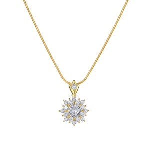 Elegant gold snake chain necklace with a hollow sparkling diamond snowflake pendant