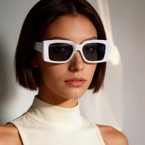Retro Square Sunglasses Large Frame PC Frame AC Lens UV400 Fashion Eyewear For Men And Women