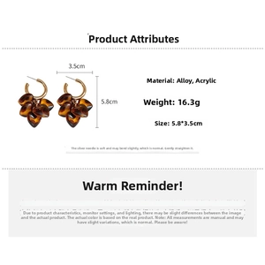 Detailed view of leopard print acrylic heart earrings with dimensions 5.8 by 3.5cm