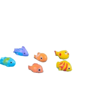 6-piece set of mini colorful ocean animal fish figurines for micro landscape and aquarium