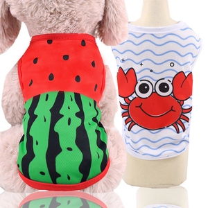 Chalecos transpirables para perros con estampados 3D de sandía y cangrejo
