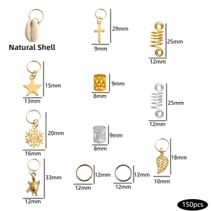 Lot de 150 bijoux de tresse avec pendentifs coquillage et étoile vue détaillée