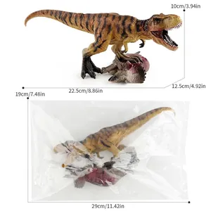Jurassic T-Rex dinosaur figure stepping on Triceratops prey with detailed skin textures
