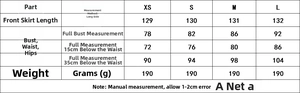 Size chart for V-neck plaid dress showing measurements for XS, S, M, L in centimeters