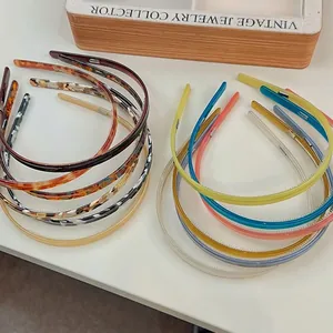 Serre-têtes fins en acétate avec motifs écaille de tortue et marbre pour femmes
