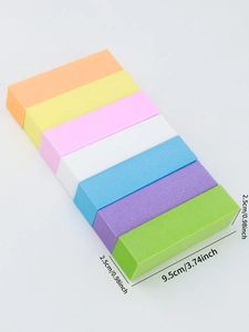Détail des blocs polissoirs colorés grain 120 avec dimensions de 9,5 cm de long