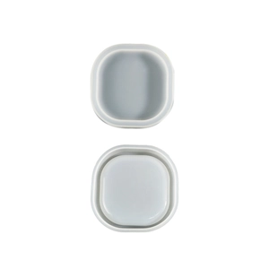Macro view of square silicone mold for resin tray showing front and back texture