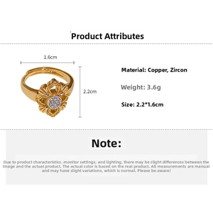 Close-up of vintage flower ring with white zircon pave and adjustable band design