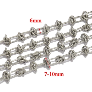 6mm stainless steel thick knot chain links for DIY hip hop jewelry making and accessories