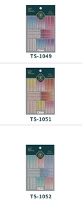 Detailed view of 5D embossed sweater texture nail stickers in various gradient colors