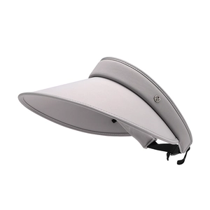 Foldable UV protection ice silk empty top sun hat for women with wide brim and adjustable strap