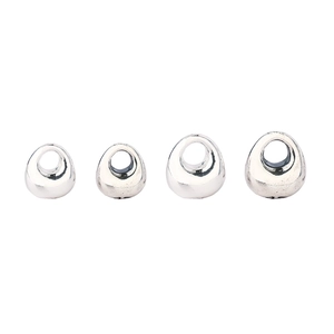 Polished S925 sterling silver teardrop charms in four sizes for DIY jewelry