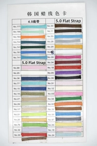 Color chart of 4mm and 5mm Korean wax cords showing a wide range of colorful braided rope options