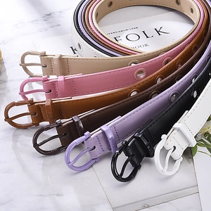 Fashionable candy-colored hollow eyelet belts for women in multiple vibrant color options