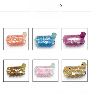 Six colors of acrylic cowboy boot hair claws featuring star and plant patterns