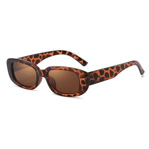 Vintage leopard print square sunglasses with brown lenses and wide temples for a stylish look