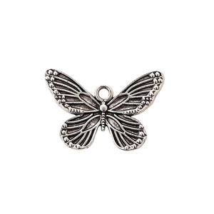 Vintage silver zinc alloy butterfly pendant charm for DIY jewelry bracelets and necklaces