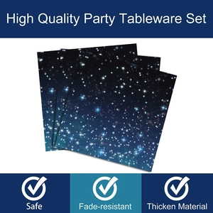 Starry sky party plates made of thick, fade-resistant, and safe high-quality PE material