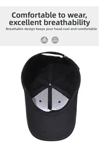 Detail of baseball cap interior showing white mesh ventilation layer and adjustable strap
