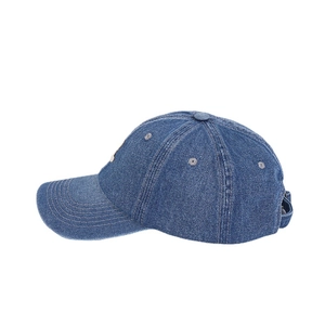 Classic denim navy baseball cap with letter R embroidery and adjustable back strap
