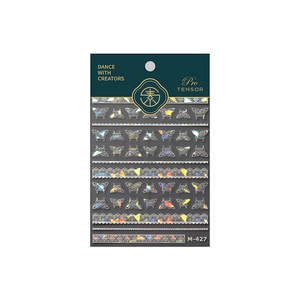 3D embossed Pro TENSOR butterfly nail stickers M-427 with holographic lace designs