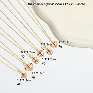 Elegant gold heart pendant necklace for women with crystal charms on slim O-chain