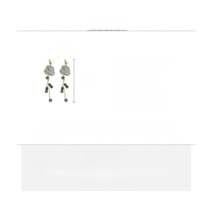 Detail view of resin earrings showing long dimensions of 11.8cm length and 2.6cm width