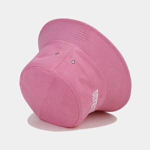 Cappello a secchiello in tela rosa con ricamo Colorado e occhielli in metallo